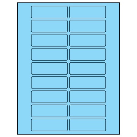 Bsc Preferred 3 x 1'' Fluorescent Pastel Blue Rectangle Laser Labels, 2000PK BUY00021461
